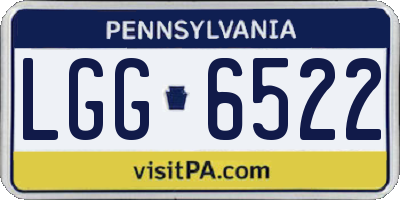 PA license plate LGG6522