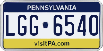 PA license plate LGG6540