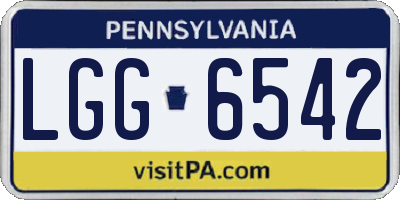 PA license plate LGG6542