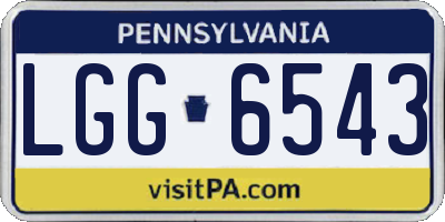 PA license plate LGG6543