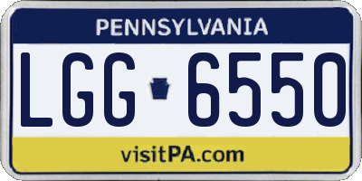 PA license plate LGG6550