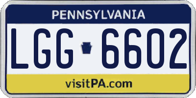 PA license plate LGG6602