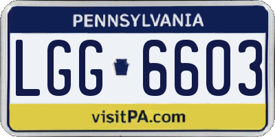 PA license plate LGG6603