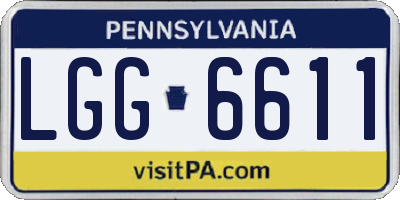 PA license plate LGG6611