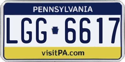 PA license plate LGG6617