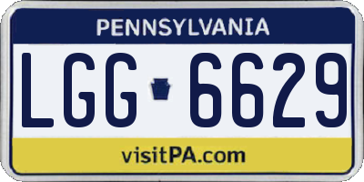 PA license plate LGG6629