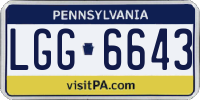PA license plate LGG6643