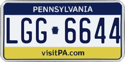 PA license plate LGG6644