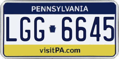 PA license plate LGG6645