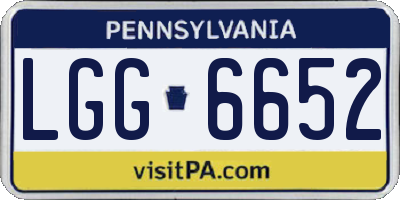 PA license plate LGG6652