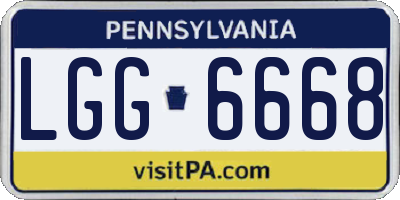 PA license plate LGG6668