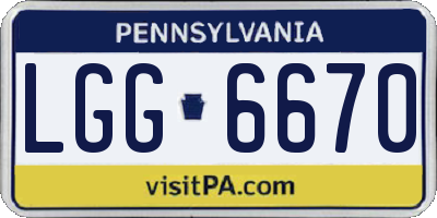 PA license plate LGG6670
