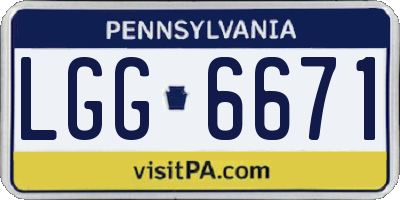 PA license plate LGG6671