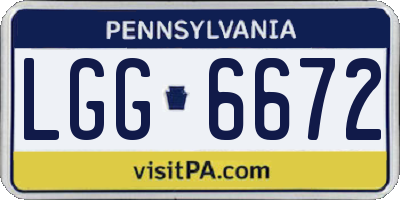 PA license plate LGG6672