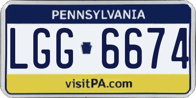 PA license plate LGG6674