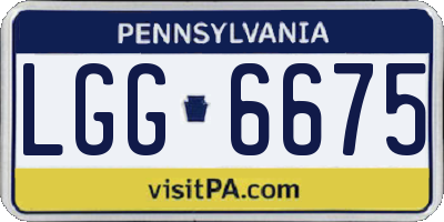 PA license plate LGG6675