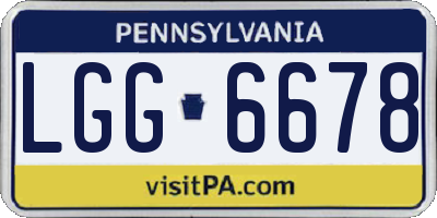 PA license plate LGG6678