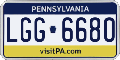 PA license plate LGG6680