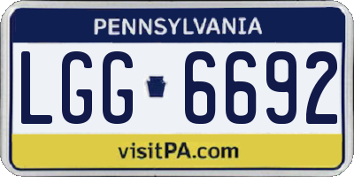 PA license plate LGG6692