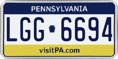 PA license plate LGG6694