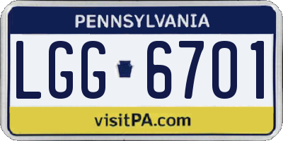 PA license plate LGG6701
