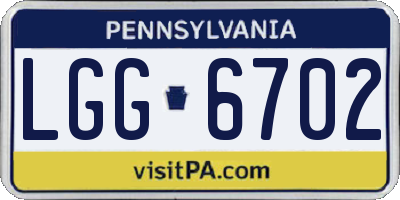 PA license plate LGG6702