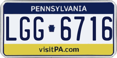 PA license plate LGG6716