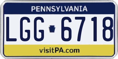 PA license plate LGG6718