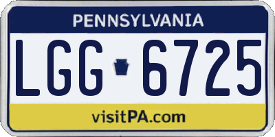 PA license plate LGG6725