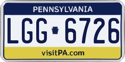 PA license plate LGG6726