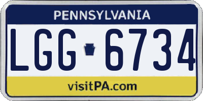 PA license plate LGG6734
