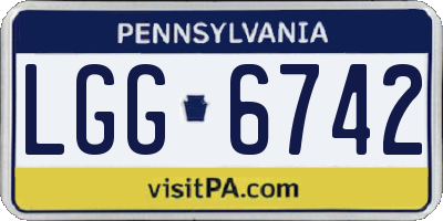 PA license plate LGG6742