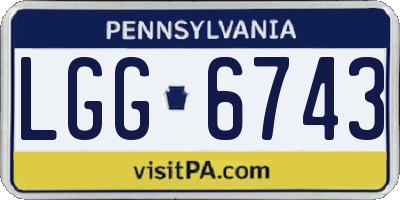 PA license plate LGG6743
