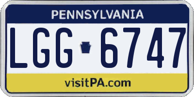 PA license plate LGG6747