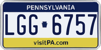 PA license plate LGG6757