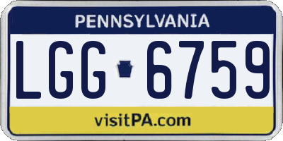 PA license plate LGG6759