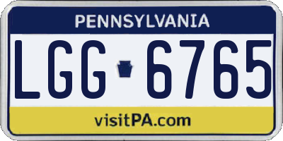 PA license plate LGG6765