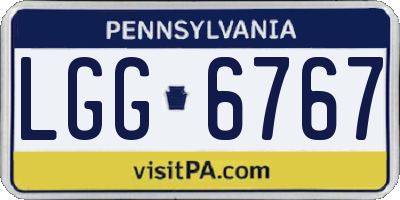 PA license plate LGG6767