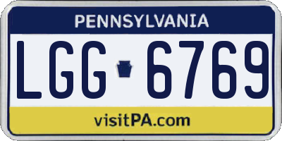 PA license plate LGG6769