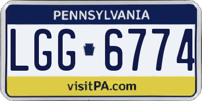 PA license plate LGG6774