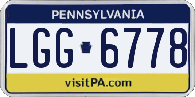 PA license plate LGG6778