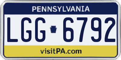 PA license plate LGG6792