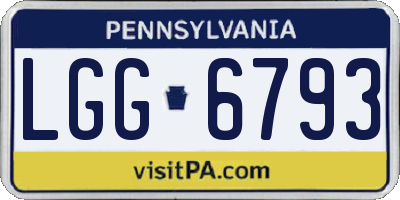 PA license plate LGG6793