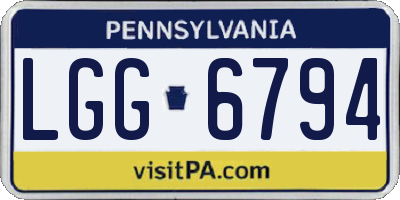 PA license plate LGG6794