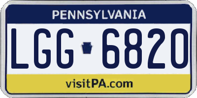 PA license plate LGG6820