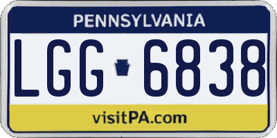 PA license plate LGG6838