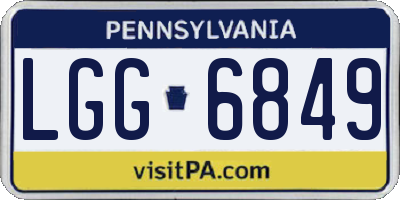 PA license plate LGG6849