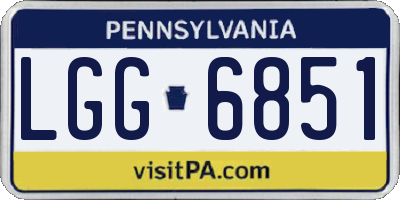PA license plate LGG6851