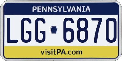 PA license plate LGG6870