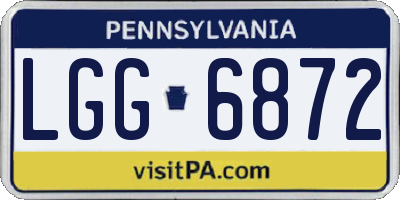 PA license plate LGG6872